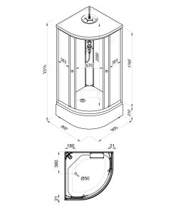 Душевая кабина Лайт 90х90 В
