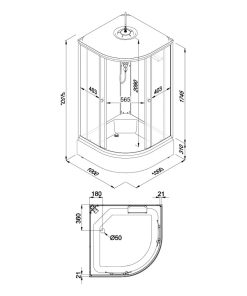 Душевая кабина Полосы 100х100 В