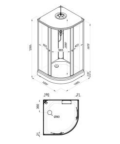 Душевая кабина Лайт 100х100 А