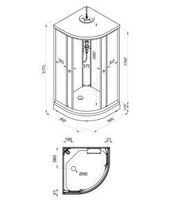 Душевая кабина Лён 90х90 А