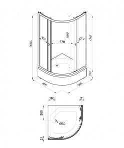 Душевое ограждение Полосы 90х90 В