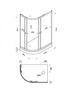 Душевое ограждение Коралл 120х80 А прав.