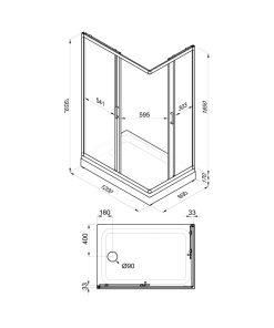 Душевое ограждение Фьюжн 120х80 А Полосы