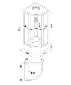 Душевая кабина Ультра 80х80 В