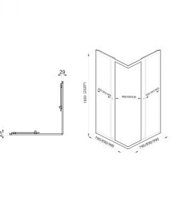 Душевая ширма Вента-Блэк 100х100