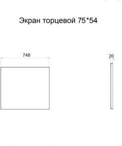 Экран торцевой 75х54