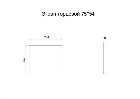 Экран торцевой 75х54