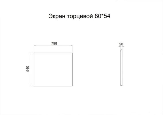 Экран торцевой 80х54