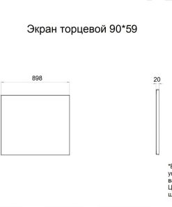 Экран торцевой 90х59